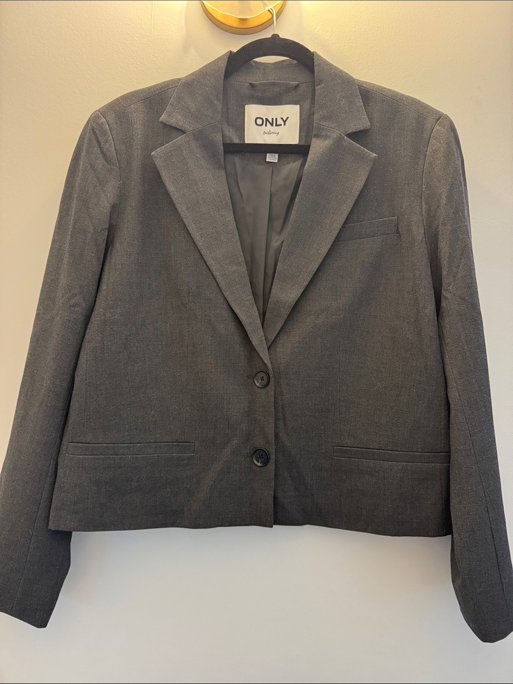 ONLY Women's Charcoal Gray Tailored Blazer